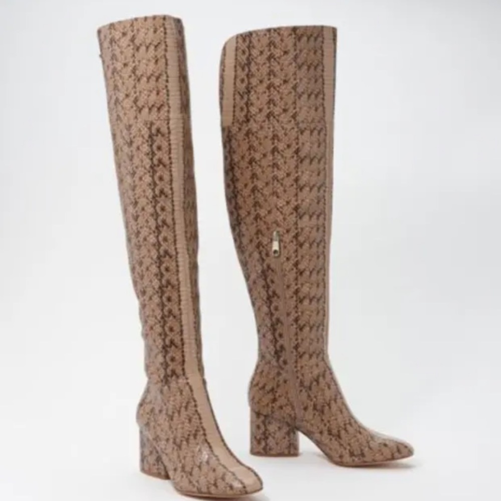 NWOB Louise et. Cie Vayna Over-the-knee Snake Boots - Picture 1 of 10